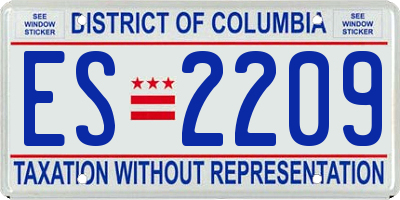 DC license plate ES2209