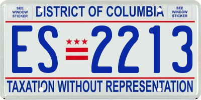 DC license plate ES2213