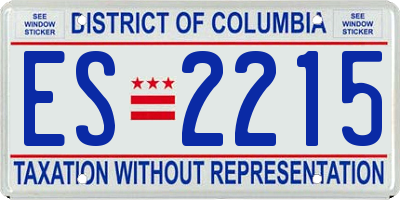 DC license plate ES2215