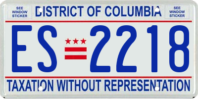 DC license plate ES2218