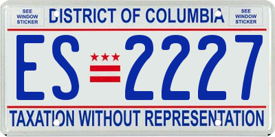 DC license plate ES2227