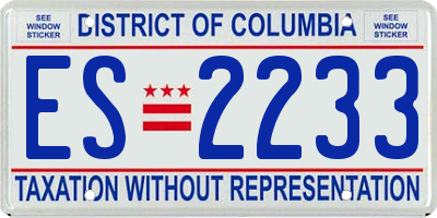 DC license plate ES2233