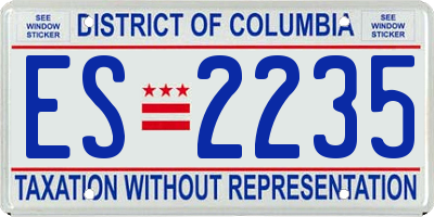 DC license plate ES2235