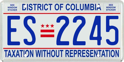 DC license plate ES2245