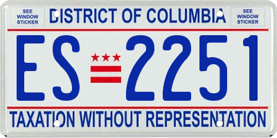 DC license plate ES2251