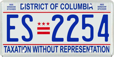 DC license plate ES2254