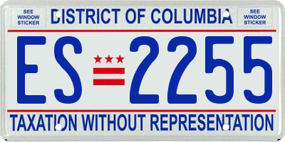 DC license plate ES2255