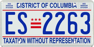 DC license plate ES2263