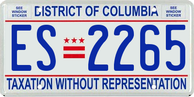 DC license plate ES2265