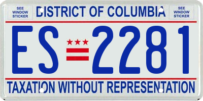 DC license plate ES2281