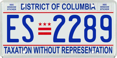 DC license plate ES2289