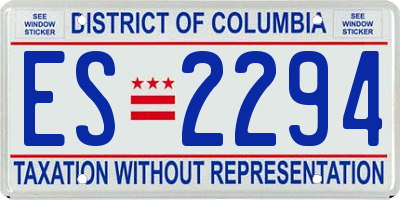 DC license plate ES2294