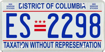 DC license plate ES2298