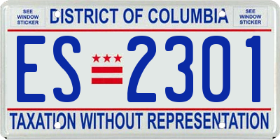 DC license plate ES2301