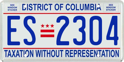 DC license plate ES2304