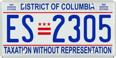 DC license plate ES2305