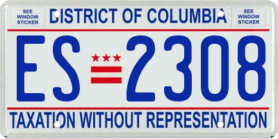 DC license plate ES2308