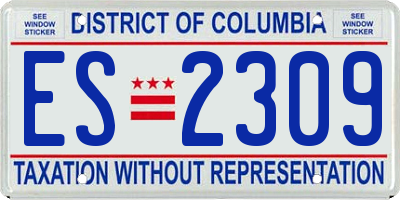 DC license plate ES2309