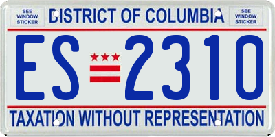 DC license plate ES2310