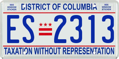 DC license plate ES2313