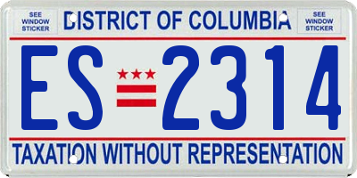 DC license plate ES2314