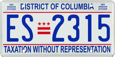 DC license plate ES2315