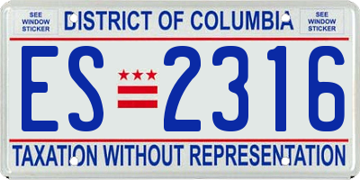 DC license plate ES2316