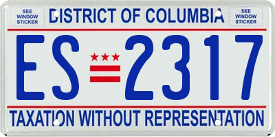 DC license plate ES2317