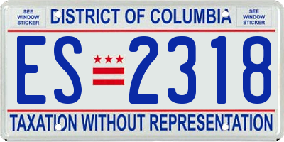 DC license plate ES2318