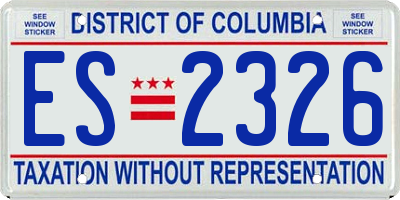 DC license plate ES2326