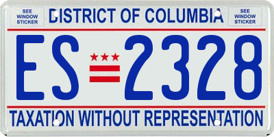 DC license plate ES2328