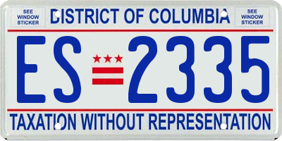 DC license plate ES2335