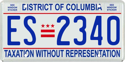 DC license plate ES2340