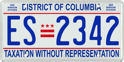 DC license plate ES2342