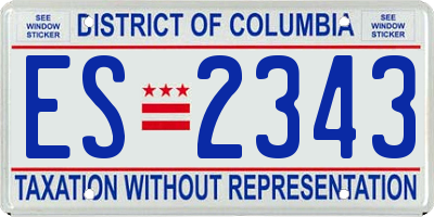 DC license plate ES2343