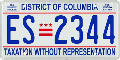 DC license plate ES2344