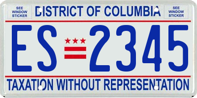 DC license plate ES2345