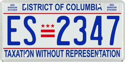 DC license plate ES2347