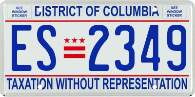 DC license plate ES2349