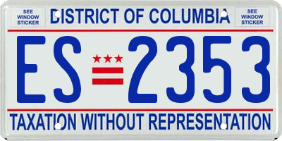 DC license plate ES2353