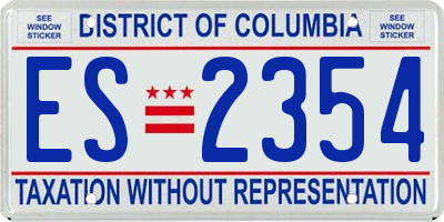 DC license plate ES2354