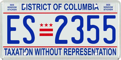 DC license plate ES2355