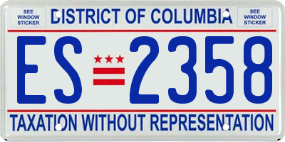 DC license plate ES2358