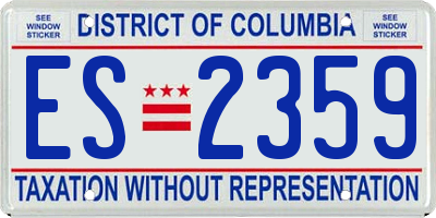 DC license plate ES2359