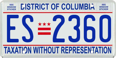 DC license plate ES2360