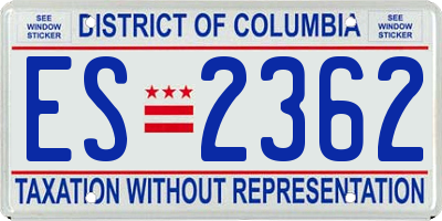 DC license plate ES2362