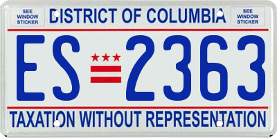 DC license plate ES2363