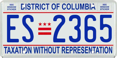 DC license plate ES2365