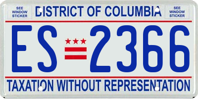 DC license plate ES2366