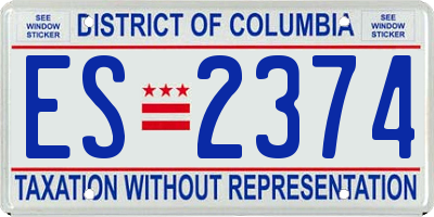 DC license plate ES2374